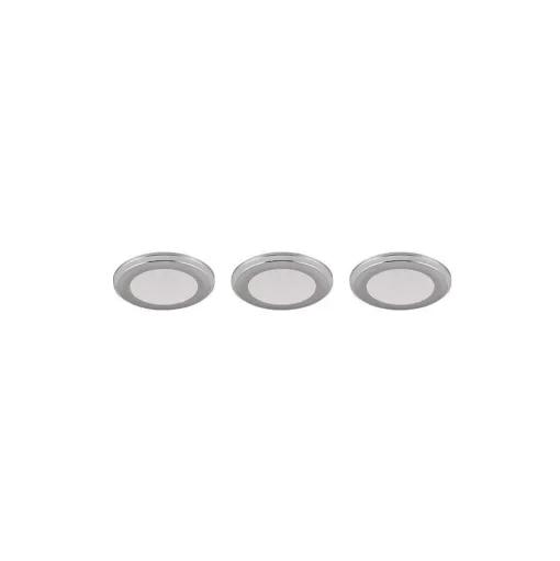 Spot Encastrable - Kit De 3 Trio Argus Led Chrome, 6 Lumieres, Telecommandes, Changeur De Couleurs