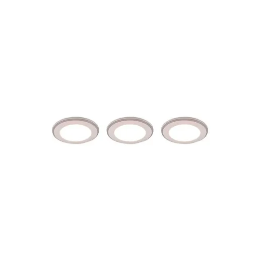 Spot Encastrable - Kit De 3 Trio Argus Led Blanc, 6 Lumieres, Telecommandes, Changeur De Couleurs
