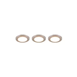 Spot Encastrable - Kit De 3 Trio Argus Led Chrome, 6 Lumieres, Telecommandes, Changeur De Couleurs