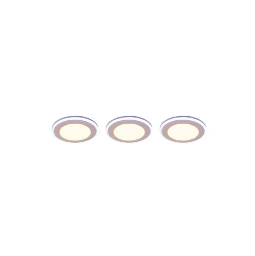 Spot Encastrable - Kit De 3 Trio Argus Led Blanc, 6 Lumieres, Telecommandes, Changeur De Couleurs