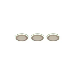 Spot Encastrable - Kit De 3 Trio Argus Led Blanc, 6 Lumieres, Telecommandes, Changeur De Couleurs