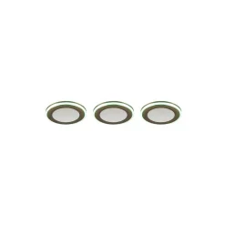 Spot Encastrable - Kit De 3 Trio Argus Led Chrome, 6 Lumieres, Telecommandes, Changeur De Couleurs