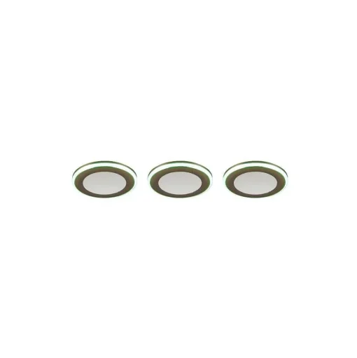Spot Encastrable - Kit De 3 Trio Argus Led Chrome, 6 Lumieres, Telecommandes, Changeur De Couleurs