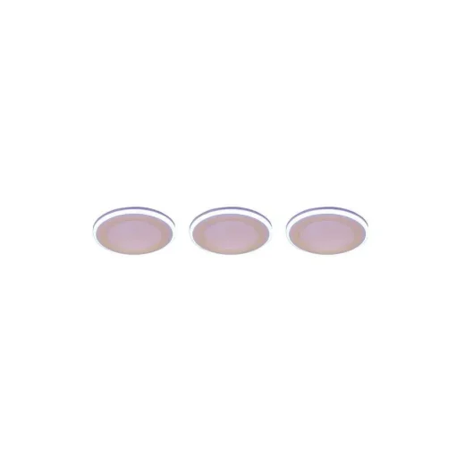 Spot Encastrable - Kit De 3 Trio Argus Led Blanc, 6 Lumieres, Telecommandes, Changeur De Couleurs