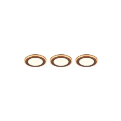 Spot Encastrable - Kit De 3 Trio Argus Led Chrome, 6 Lumieres, Telecommandes, Changeur De Couleurs