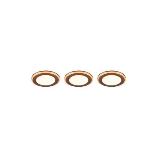 Spot Encastrable - Kit De 3 Trio Argus Led Chrome, 6 Lumieres, Telecommandes, Changeur De Couleurs
