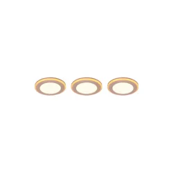 Spot Encastrable - Kit De 3 Trio Argus Led Blanc, 6 Lumieres, Telecommandes, Changeur De Couleurs