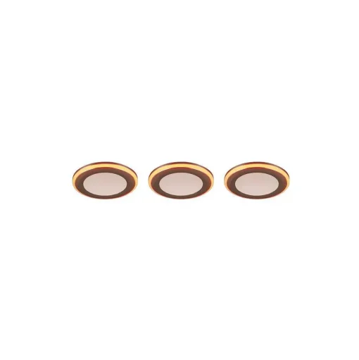 Spot Encastrable - Kit De 3 Trio Argus Led Chrome, 6 Lumieres, Telecommandes, Changeur De Couleurs