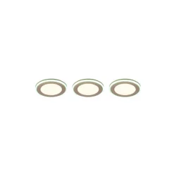 Spot Encastrable - Kit De 3 Trio Argus Led Blanc, 6 Lumieres, Telecommandes, Changeur De Couleurs