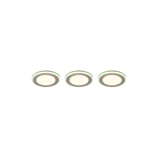 Spot Encastrable - Kit De 3 Trio Argus Led Blanc, 6 Lumieres, Telecommandes, Changeur De Couleurs