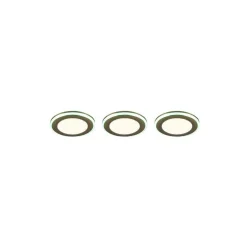 Spot Encastrable - Kit De 3 Trio Argus Led Chrome, 6 Lumieres, Telecommandes, Changeur De Couleurs