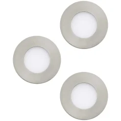 Spot Encastrable Eglo Fueva Led Nickel Mat, 3 Lumieres