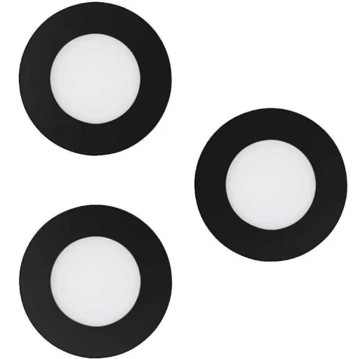 Spot Encastrable Eglo Fueva-Z Led Noir, 3 Lumieres