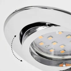 Spot Encastrable Kerrouan Led Chrome, 1 Lumiere