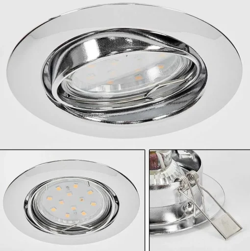 Spot Encastrable Vibersviller Led Chrome, 1 Lumiere