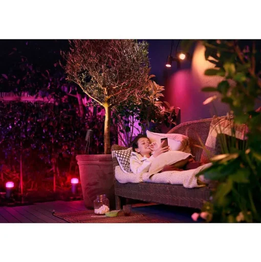 Spot, Set D'Extension Philips Hue Ambiance White & Color Waca Lily Led Noir, 1 Lumiere, Changeur De Couleurs