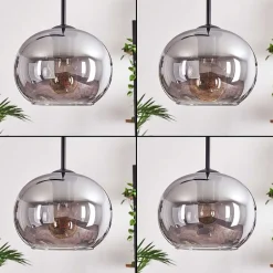 Suspension - Verre Apedo Fume, 3 Lumieres
