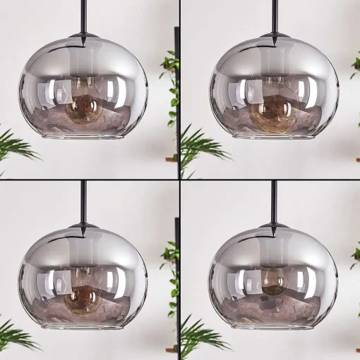 Suspension - Verre Apedo Fume, 3 Lumieres