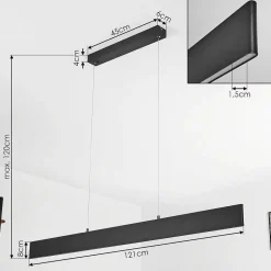 Suspension Aduard Led Anthracite, 2 Lumieres