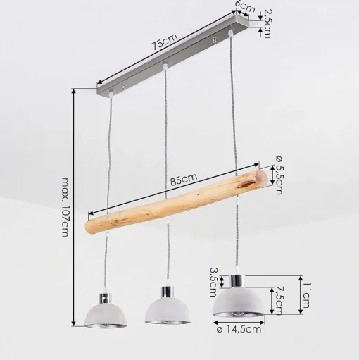 Suspension Ambri Nickel Mat, 3 Lumieres