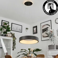 Suspension Areja Led Noir, Blanc, 1 Lumiere