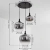 Suspension Azurara Noir, 3 Lumieres