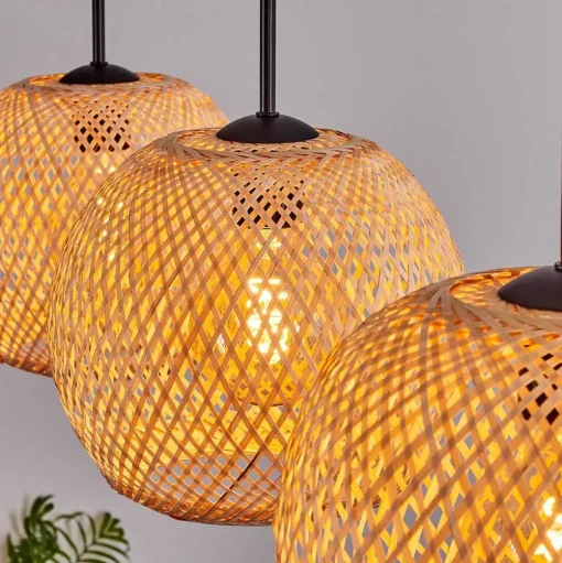 Suspension Bauro Ecru, 3 Lumieres
