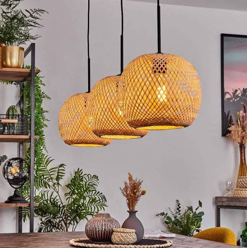 Suspension Bauro Ecru, 3 Lumieres