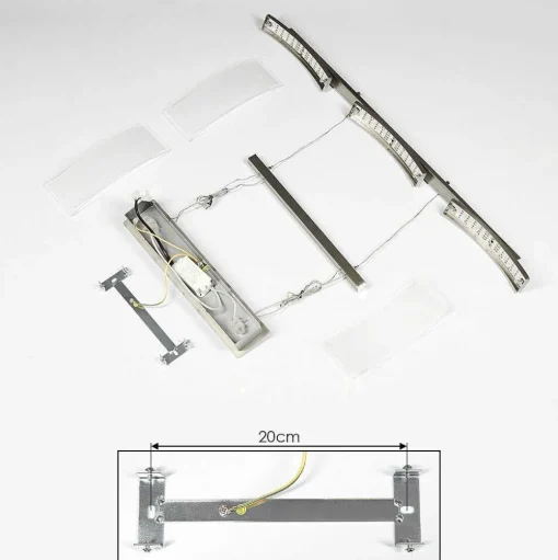 Suspension Bolonda Led Nickel Mat, 3 Lumieres