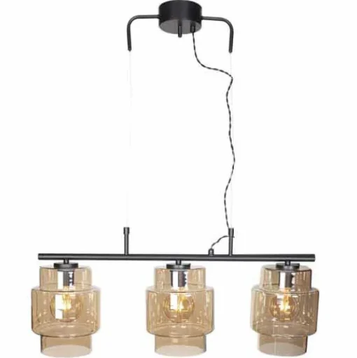 Suspension By Rydens Ebbot Noir, 3 Lumieres