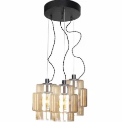 Suspension By Rydens Ebbot Noir, 3 Lumieres