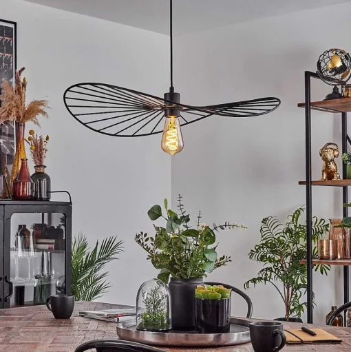 Suspension Cacor Noir, 1 Lumiere