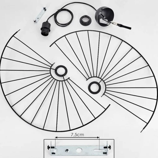 Suspension Cacor Noir, 1 Lumiere
