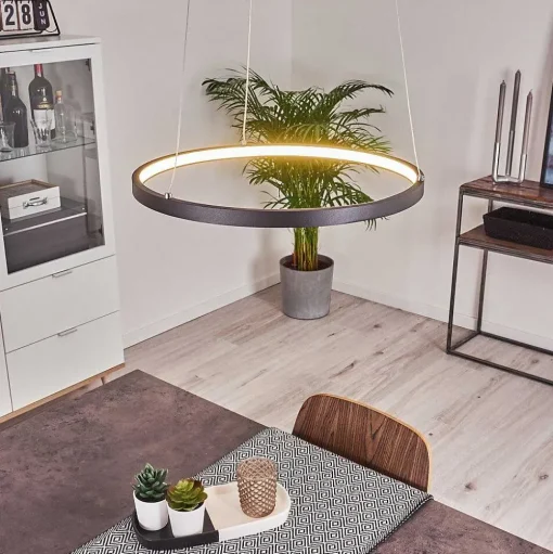 Suspension Calcium Led Noir, 1 Lumiere