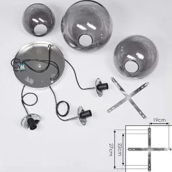 Suspension Degevos Gris, 3 Lumieres