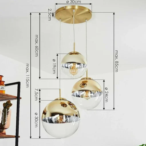 Suspension Degevos Or, 3 Lumieres