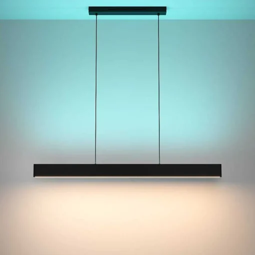 Suspension Eglo Andreas-Z Led Noir, 2 Lumieres, Changeur De Couleurs