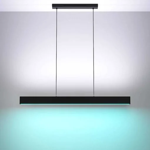 Suspension Eglo Andreas-Z Led Noir, 2 Lumieres, Changeur De Couleurs