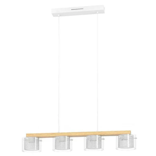 Suspension Eglo Portico-Z Led Ecru, 4 Lumieres, Changeur De Couleurs