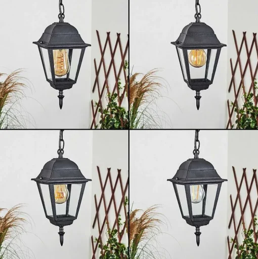 Suspension Exterieur Naofe Noir, 1 Lumiere