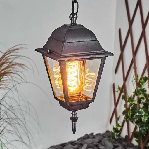 Suspension Exterieur Naofe Noir, 1 Lumiere