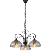 Suspension Globo Cottage Noir, 3 Lumieres
