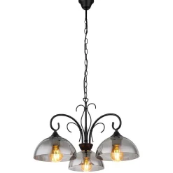 Suspension Globo Cottage Noir, 3 Lumieres