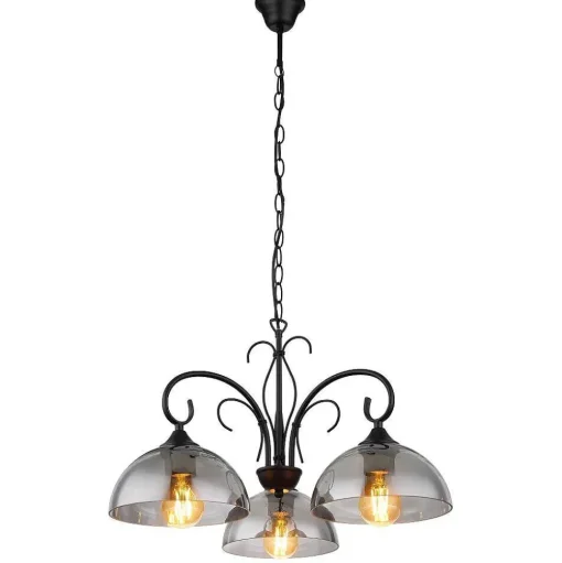 Suspension Globo Cottage Noir, 3 Lumieres