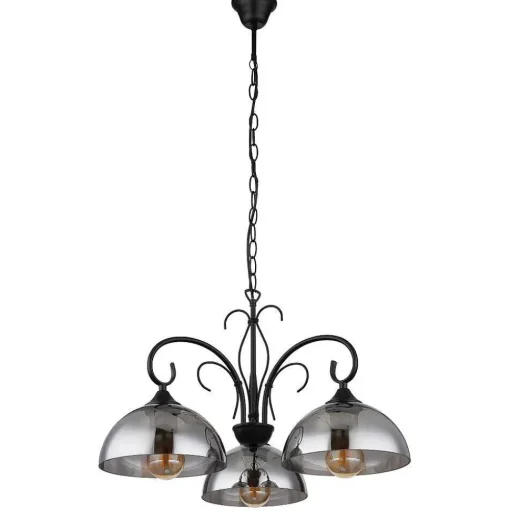Suspension Globo Cottage Noir, 3 Lumieres