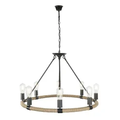 Suspension Globo Ulleu Noir, 8 Lumieres