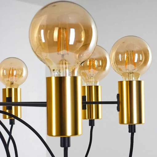 Suspension Gnarp Noir Dore, 8 Lumieres