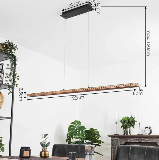 Suspension Guacacallo Led Noir, 1 Lumiere