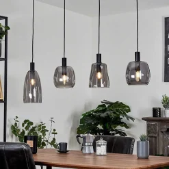 Suspension Kenong Noir, 4 Lumieres