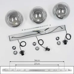 Suspension Leissigen Argent Oxyde, 3 Lumieres